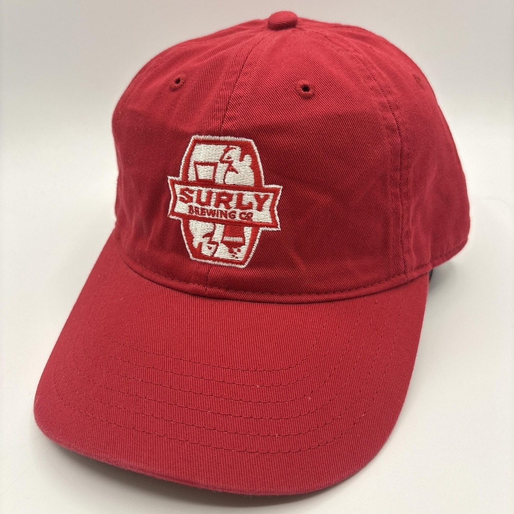 Surly Brewing Hat Econscious Adjustable Strapback Red Cap Brewery Beer Minnesota